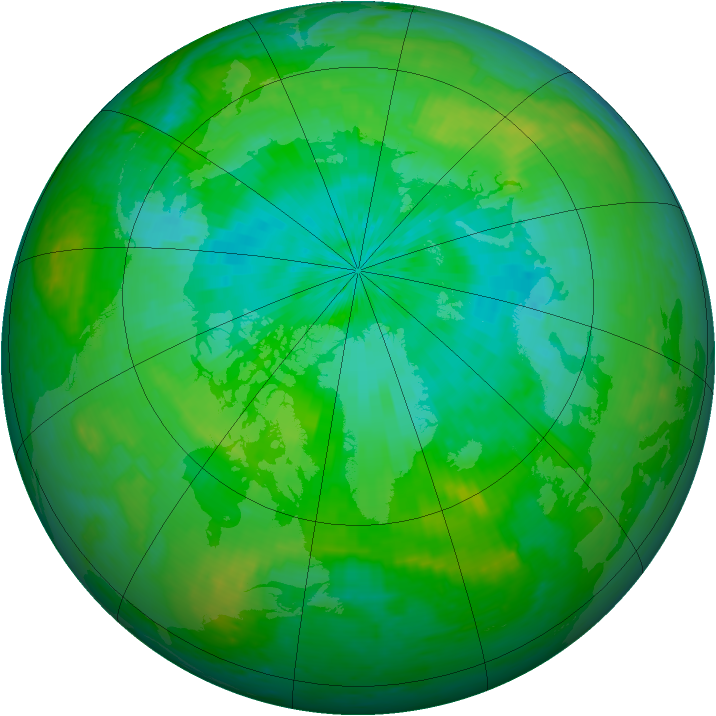 Arctic ozone map for 07 August 2004